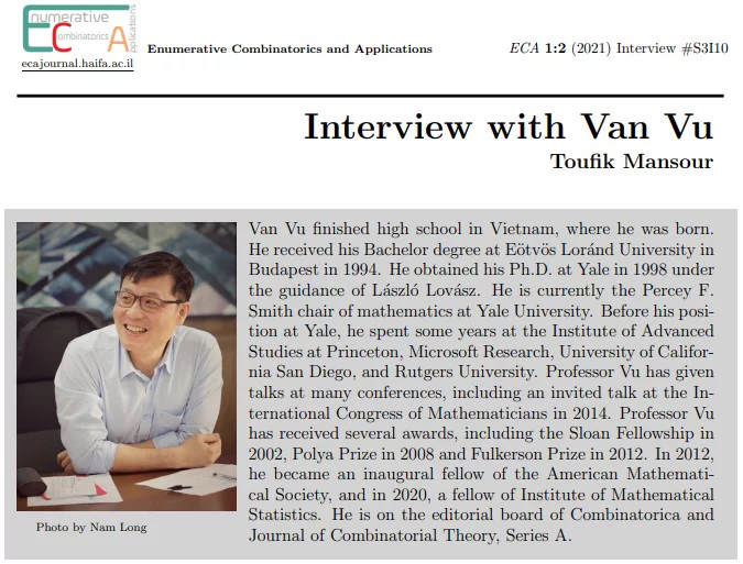 Bài phỏng vấn Giáo sư Vũ Hà Văn