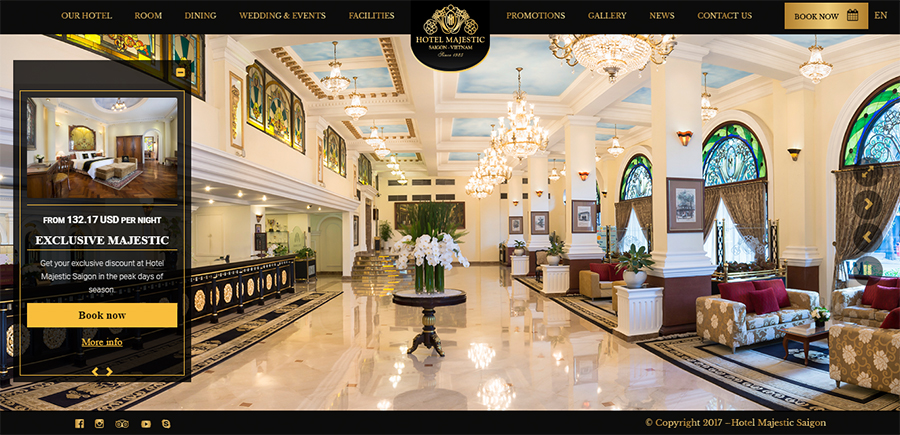 Thiết kế website khách sạn 5 sao sang trọng